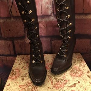 Micheal Kors chocolate brown leather boots